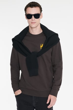 Pamuklu Standart Fit Normal Kesim Bisiklet Yaka Sweatshirt