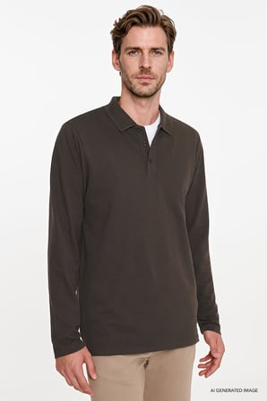 %100 Pamuk Standart Fit Normal Kesim Polo Yaka Sweatshirt