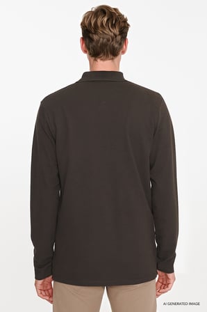 %100 Pamuk Standart Fit Normal Kesim Polo Yaka Sweatshirt