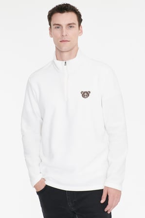 Anti-Pilling Tüylenme Yapmayan Standart Fit Bato Yaka Soğuk Geçirmez Sweatshirt Polar
