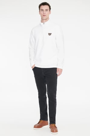 Anti-Pilling Tüylenme Yapmayan Standart Fit Bato Yaka Soğuk Geçirmez Sweatshirt Polar