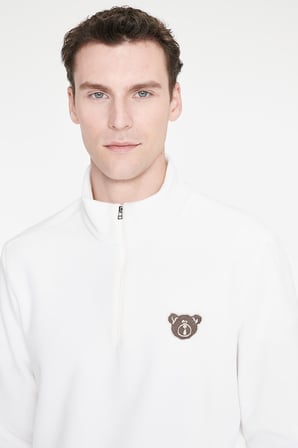 Anti-Pilling Tüylenme Yapmayan Standart Fit Bato Yaka Soğuk Geçirmez Sweatshirt Polar