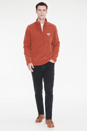 Anti-Pilling Tüylenme Yapmayan Soğuk Geçirmez Standart Fit Bato Yaka Sweatshirt Polar