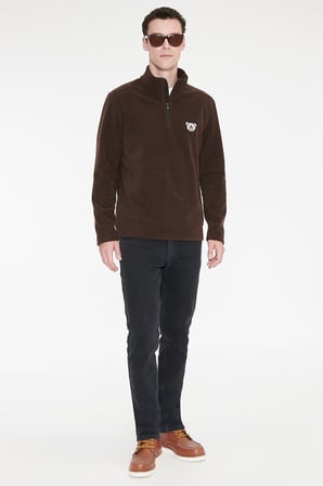 Anti-Pilling Tüylenme Yapmayan Soğuk Geçirmez Standart Fit Bato Yaka Sweatshirt Polar