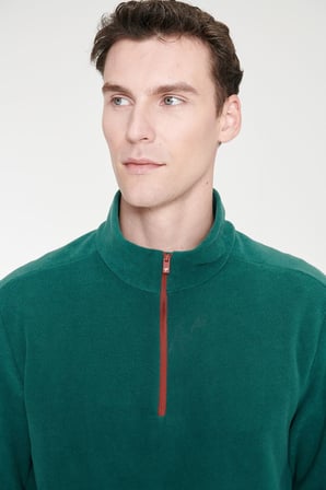 Sıcak Tutan Standart Fit Normal Kesim Bato Yaka Çift Fleto Cepli Sweatshirt Polar