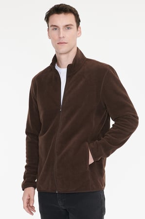 Anti-Pilling Tüylenme Yapmayan Standart Fit Bato Yaka Sweatshirt Polar Ceket
