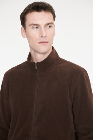 Anti-Pilling Tüylenme Yapmayan Standart Fit Bato Yaka Sweatshirt Polar Ceket