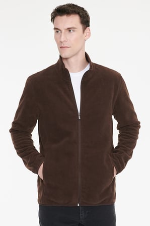 Anti-Pilling Tüylenme Yapmayan Standart Fit Bato Yaka Sweatshirt Polar Ceket