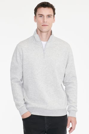 Standart Fit Normal Kesim İçi Polarlı Bato Yaka Pamuklu Sweatshirt