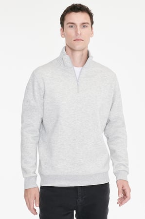 Standart Fit Normal Kesim İçi Polarlı Bato Yaka Pamuklu Sweatshirt