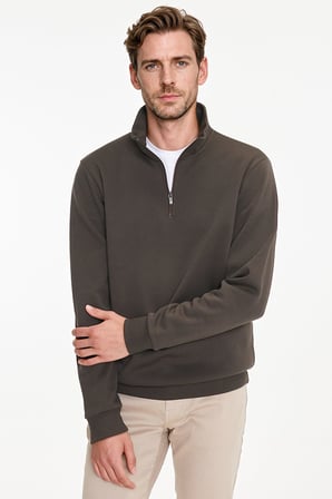 Standart Fit Normal Kesim İçi Polarlı Bato Yaka Pamuklu Sweatshirt