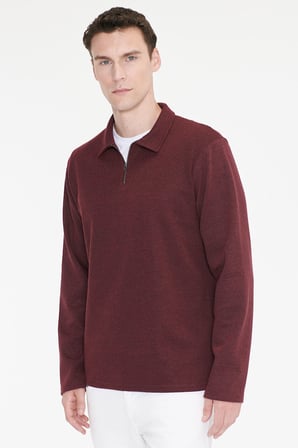 Pamuklu Standart Fit Normal Kesim Polo Yaka Sweatshirt