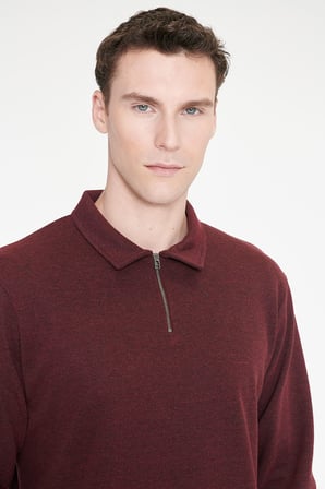 Pamuklu Standart Fit Normal Kesim Polo Yaka Sweatshirt