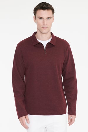 Pamuklu Standart Fit Normal Kesim Polo Yaka Sweatshirt
