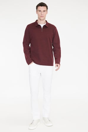 Pamuklu Standart Fit Normal Kesim Polo Yaka Sweatshirt