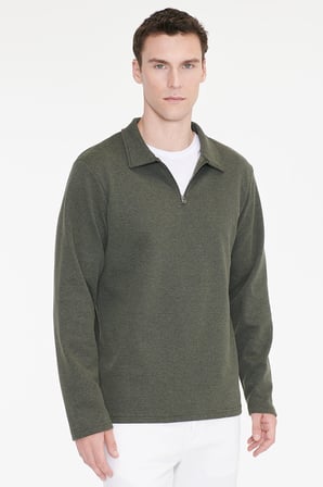 Pamuklu Standart Fit Normal Kesim Polo Yaka Sweatshirt