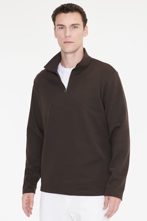 Pamuklu Standart Fit Normal Kesim Polo Yaka Sweatshirt
