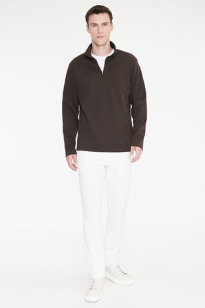 Pamuklu Standart Fit Normal Kesim Polo Yaka Sweatshirt