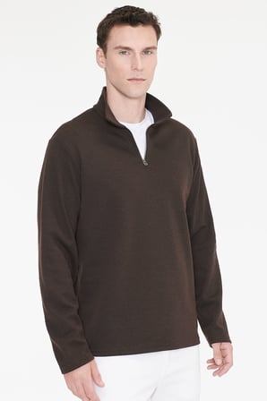 Pamuklu Standart Fit Normal Kesim Polo Yaka Sweatshirt