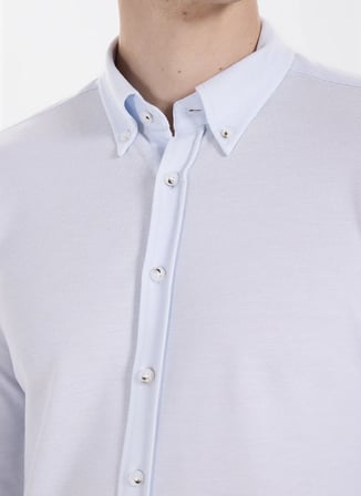 Altınyıldız Classics Mavi Erkek Düğmeli Slim Fit Gömlek ACE201271092
