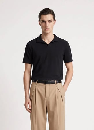 Altınyıldız Classics Siyah Erkek Slim Fit Polo T-Shirt ACE091262109_SYH