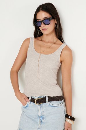 Pamuklu Kaşkorse Yumuşak Dokulu Slim Fit Dar Kesim Bisiklet Yaka Esnek Body