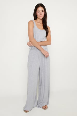 Yumuşak Dokulu Standart Fit Cepli Beli Lastikli Rahat Örme Pantolon