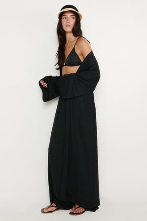 Yumuşak Dokulu Standart Fit Cepli Beli Lastikli Rahat Örme Pantolon