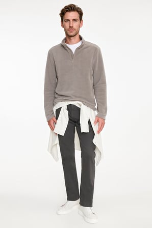 Anti-Pilling Tüylenme Yapmayan Standart Fit Dik Yaka Polar Sweatshirt