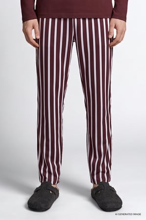 2'li %100 Pamuk Yumuşak Dokulu Yan Cepli Çizgili Pijama Takımı
