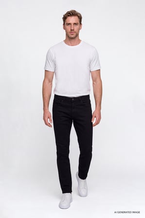 Pamuklu Comfort Fit Rahat Kesim 5 Cepli Esnek Rahat Jean Kot Denim Pantolon