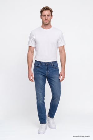 Pamuklu Comfort Fit Rahat Kesim 5 Cepli Esnek Rahat Jean Kot Denim Pantolon
