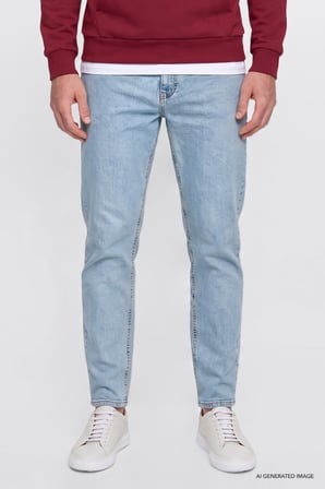 Pamuklu Tapered Fit 5 Cepli Esnek Jean Kot Denim Pantolon