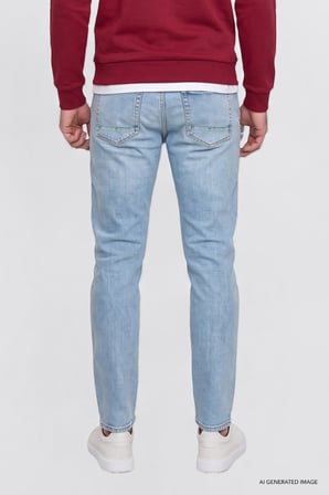 Pamuklu Tapered Fit 5 Cepli Esnek Jean Kot Denim Pantolon