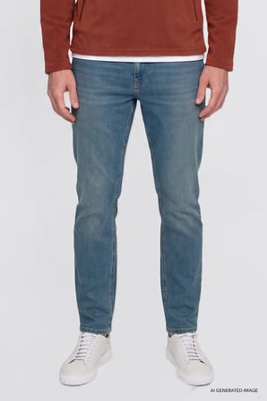 Pamuklu Tapered Fit 5 Cepli Esnek Jean Kot Denim Pantolon