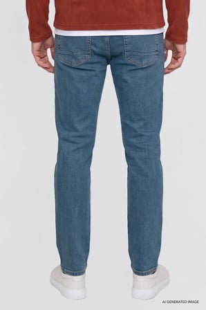 Pamuklu Tapered Fit 5 Cepli Esnek Jean Kot Denim Pantolon