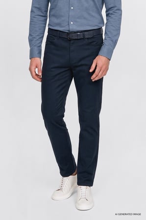Pamuklu Tapered Fit 5 Cepli Diagonal Desenli Esnek Chino Pantolon