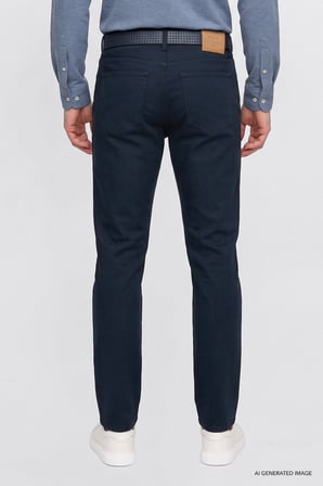 Pamuklu Tapered Fit 5 Cepli Diagonal Desenli Esnek Chino Pantolon