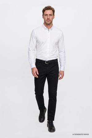 Pamuklu Tapered Fit 5 Cepli Diagonal Desenli Esnek Chino Pantolon