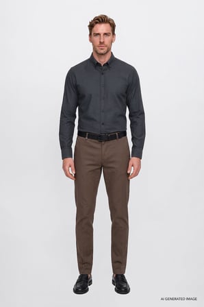 Pamuklu Yumuşak Dokulu Flanel Slim Fit Dar Kesim Düğmeli Yaka Gömlek