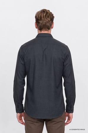 Pamuklu Yumuşak Dokulu Flanel Slim Fit Dar Kesim Düğmeli Yaka Gömlek