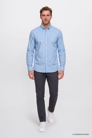 Pamuklu Yumuşak Dokulu Flanel Slim Fit Dar Kesim Düğmeli Yaka Gömlek