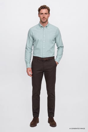 Pamuklu Yumuşak Dokulu Flanel Slim Fit Dar Kesim Düğmeli Yaka Gömlek
