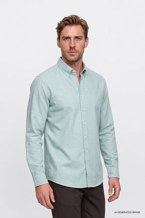 Pamuklu Yumuşak Dokulu Flanel Slim Fit Dar Kesim Düğmeli Yaka Gömlek