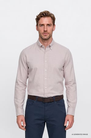 Pamuklu Yumuşak Dokulu Flanel Slim Fit Dar Kesim Düğmeli Yaka Gömlek