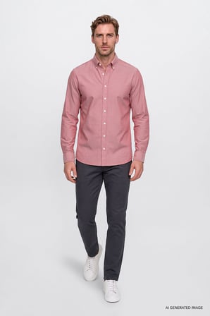 Pamuklu Yumuşak Dokulu Flanel Slim Fit Dar Kesim Düğmeli Yaka Gömlek