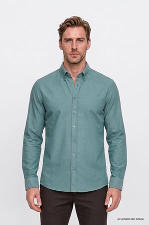 Pamuklu Yumuşak Dokulu Flanel Slim Fit Dar Kesim Düğmeli Yaka Gömlek