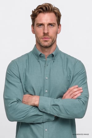 Pamuklu Yumuşak Dokulu Flanel Slim Fit Dar Kesim Düğmeli Yaka Gömlek