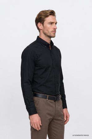 Pamuklu Yumuşak Dokulu Flanel Slim Fit Dar Kesim Düğmeli Yaka Gömlek