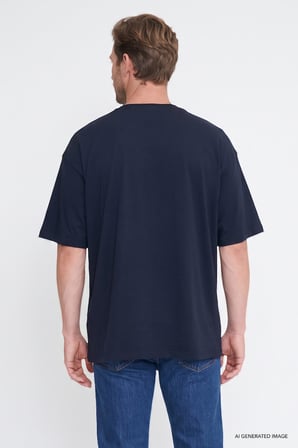%100 Pamuk Oversize Fit Rahat Kesim Bisiklet Yaka Basic Tişört